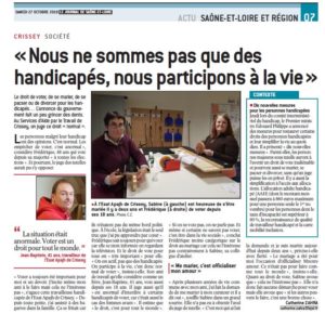 L'ESAT de Crissey dans le Journal de la Saone et Loire pour parler de droit de vote